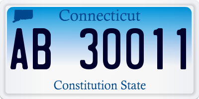 CT license plate AB30011