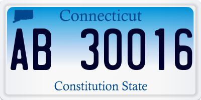 CT license plate AB30016