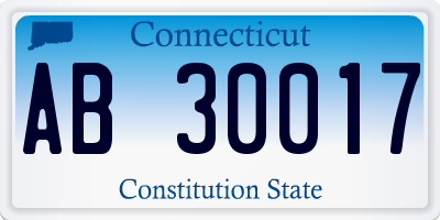 CT license plate AB30017