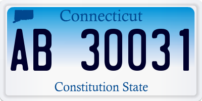 CT license plate AB30031