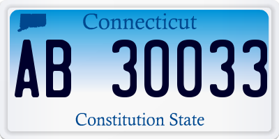 CT license plate AB30033