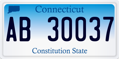 CT license plate AB30037