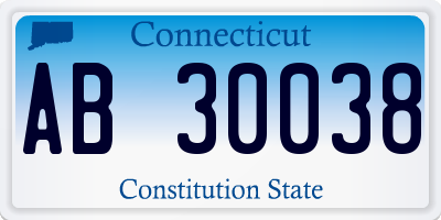 CT license plate AB30038