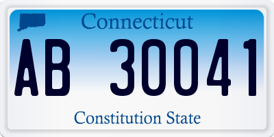 CT license plate AB30041
