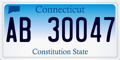 CT license plate AB30047