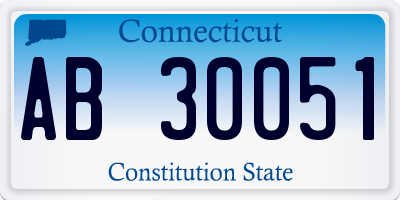 CT license plate AB30051