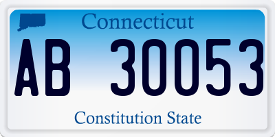 CT license plate AB30053