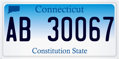 CT license plate AB30067