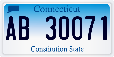 CT license plate AB30071