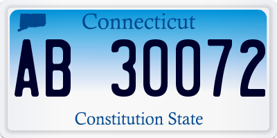 CT license plate AB30072