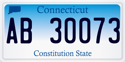 CT license plate AB30073