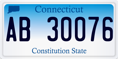 CT license plate AB30076