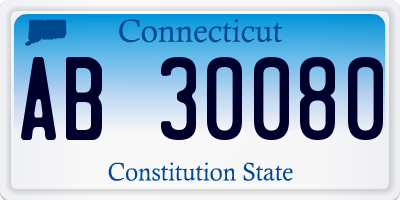 CT license plate AB30080