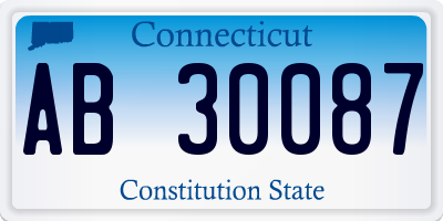 CT license plate AB30087