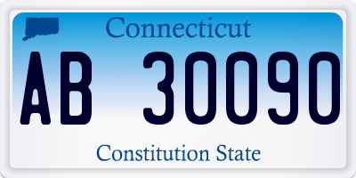 CT license plate AB30090