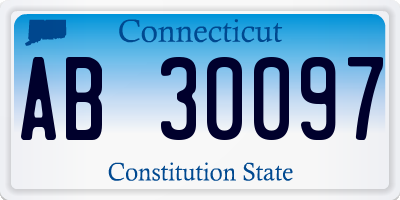 CT license plate AB30097