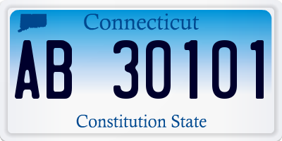 CT license plate AB30101