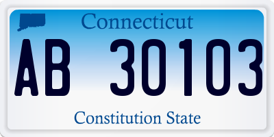 CT license plate AB30103