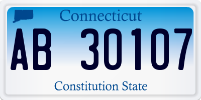 CT license plate AB30107