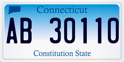 CT license plate AB30110