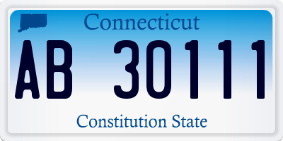 CT license plate AB30111