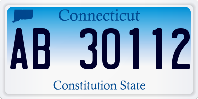 CT license plate AB30112