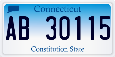 CT license plate AB30115