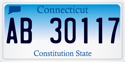 CT license plate AB30117