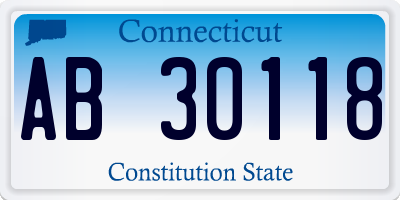 CT license plate AB30118