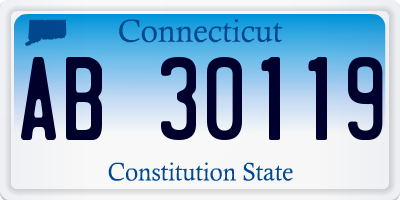 CT license plate AB30119