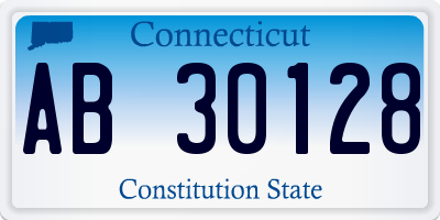 CT license plate AB30128