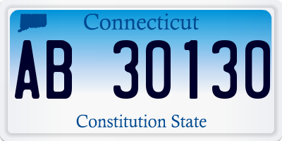 CT license plate AB30130