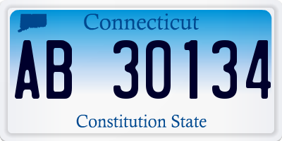 CT license plate AB30134