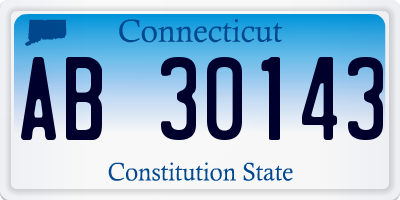 CT license plate AB30143