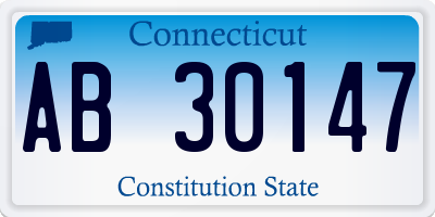 CT license plate AB30147
