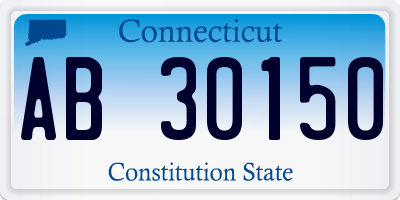 CT license plate AB30150