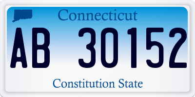 CT license plate AB30152