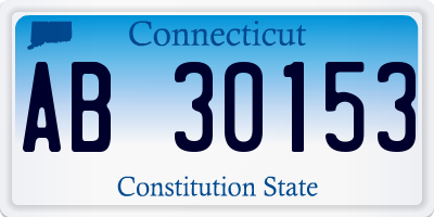 CT license plate AB30153