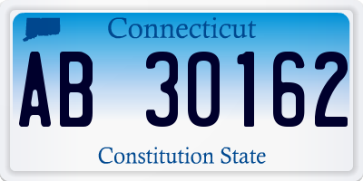 CT license plate AB30162