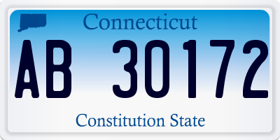 CT license plate AB30172