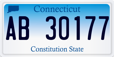 CT license plate AB30177