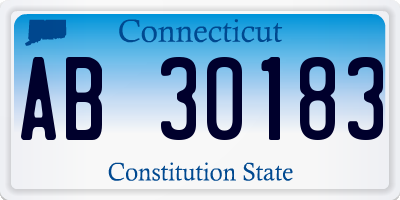 CT license plate AB30183