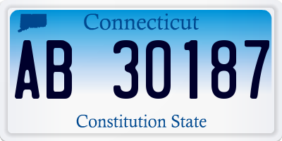 CT license plate AB30187