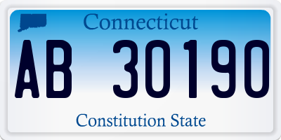 CT license plate AB30190