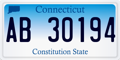 CT license plate AB30194
