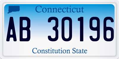CT license plate AB30196