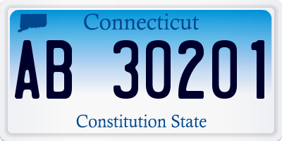 CT license plate AB30201