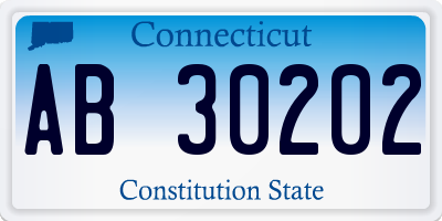 CT license plate AB30202