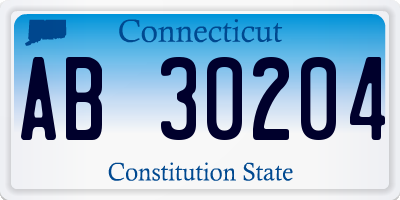 CT license plate AB30204