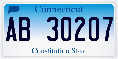 CT license plate AB30207